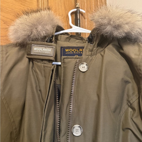 Woolrich Olive Parka with Fur Trim - Picture 4 of 5
